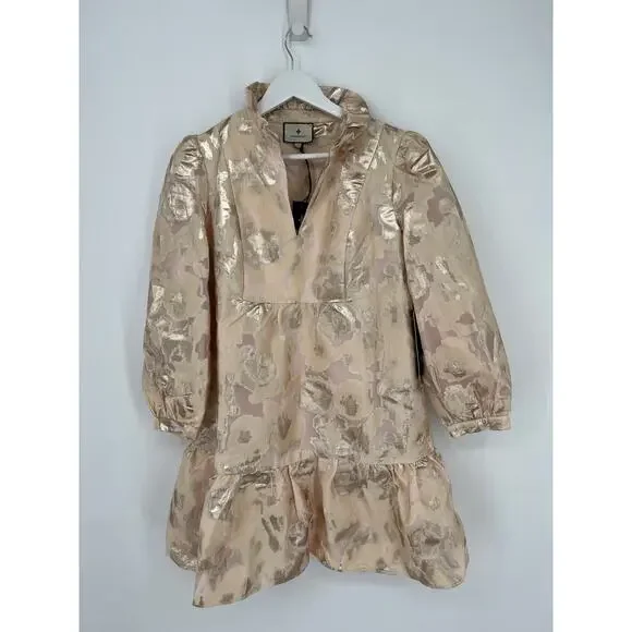 TUCKERNUCK Champagne Fil Coupe Palmerston Dress NWT Size Large - Picture 8 of 9